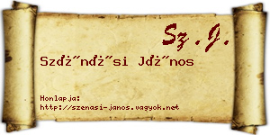 Szénási János névjegykártya
